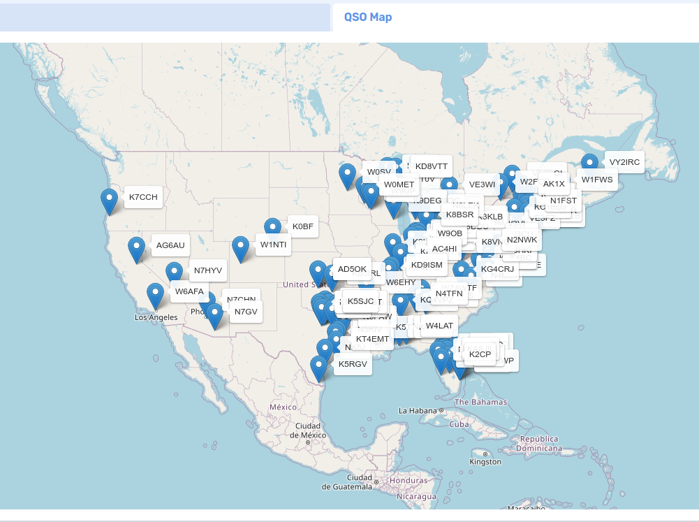KO4KVG's QSOs at the end of Day 2