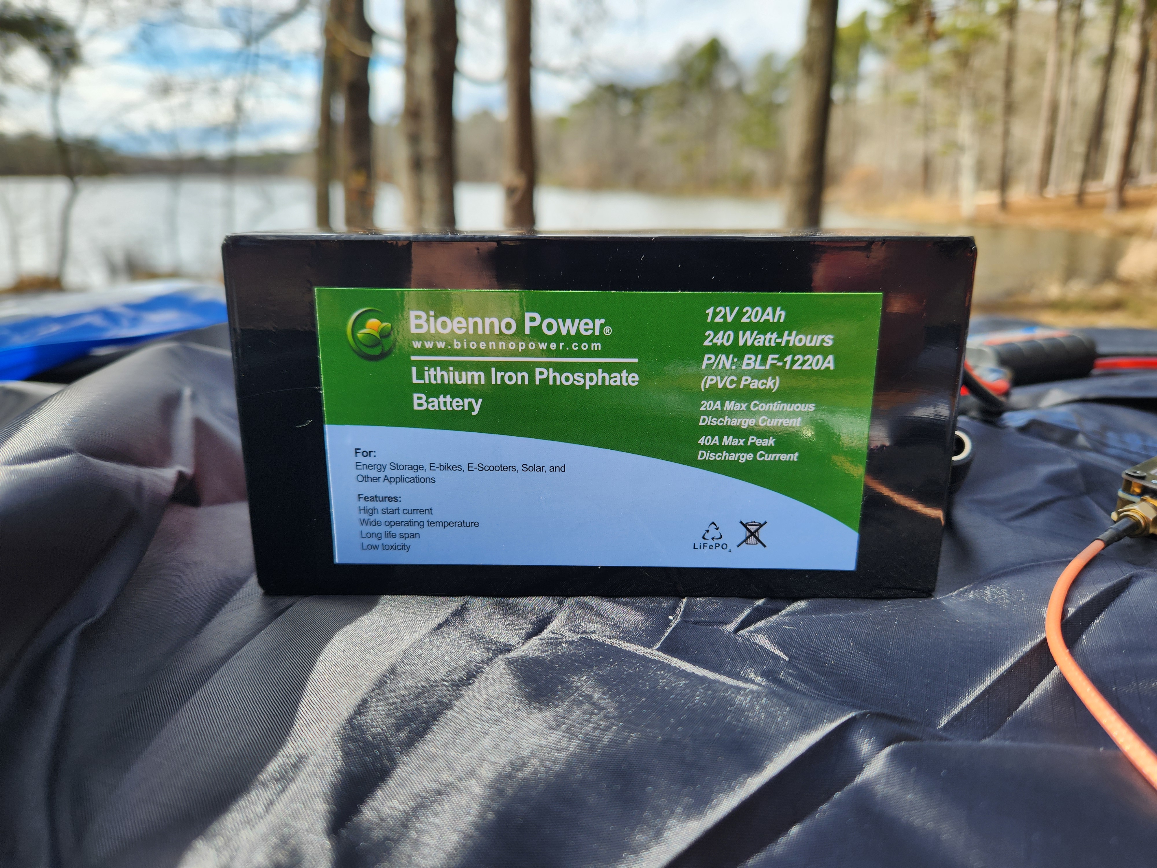 Closeup of Bioenno LiFePO4 battery