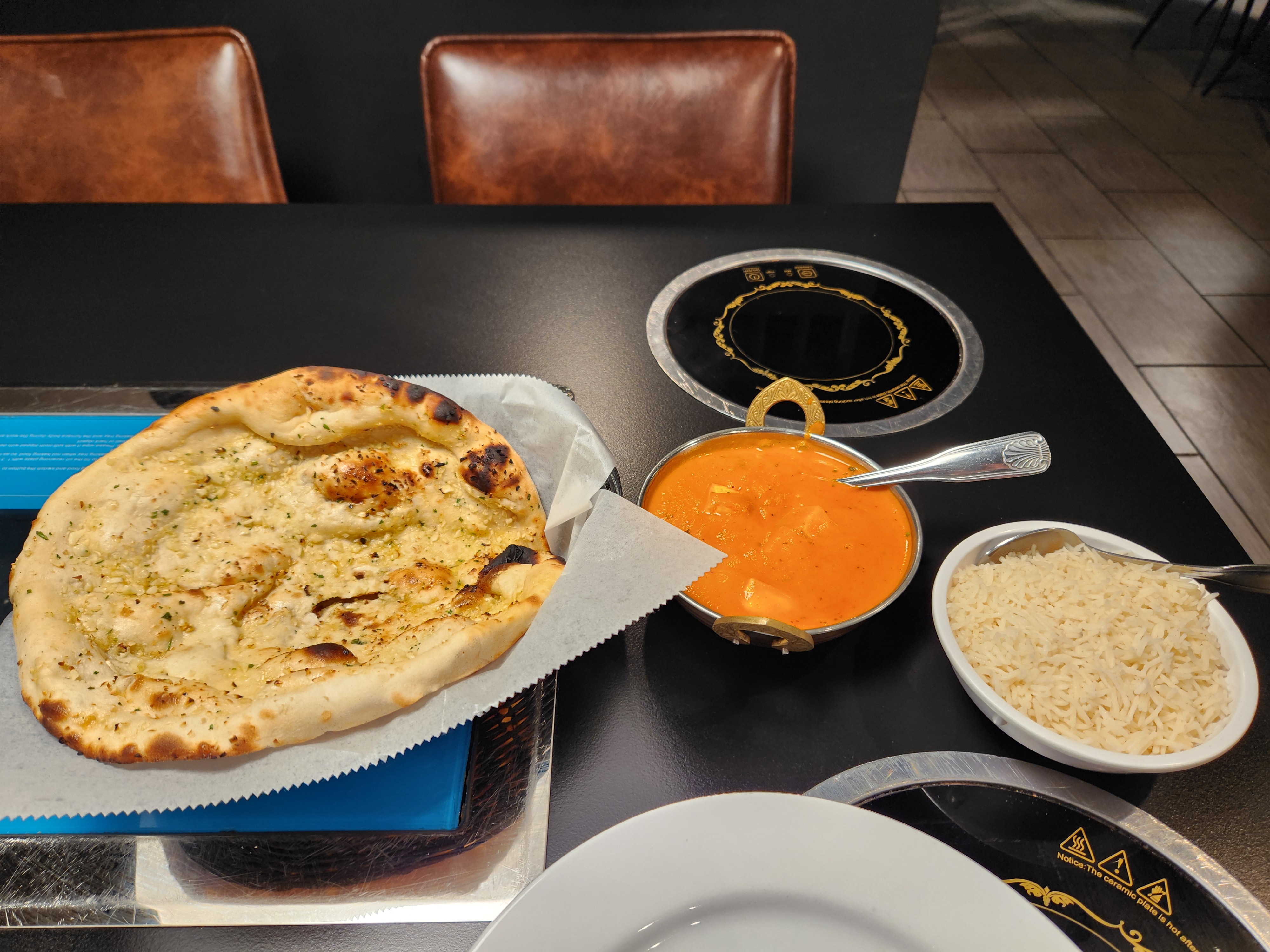 KO4KVG's dinner of Paneer Makhni with Garlic Naan